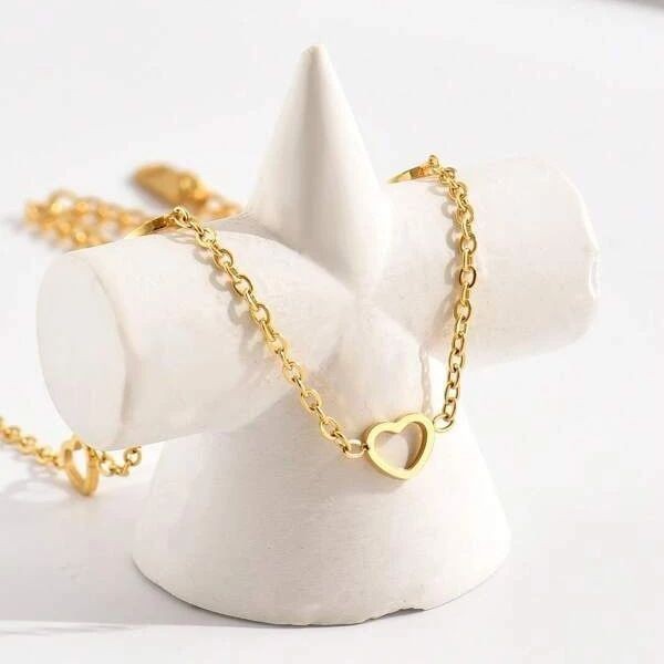 💛 Heartline Drift Beach Anklet – Hollowed Elegance in Every Step