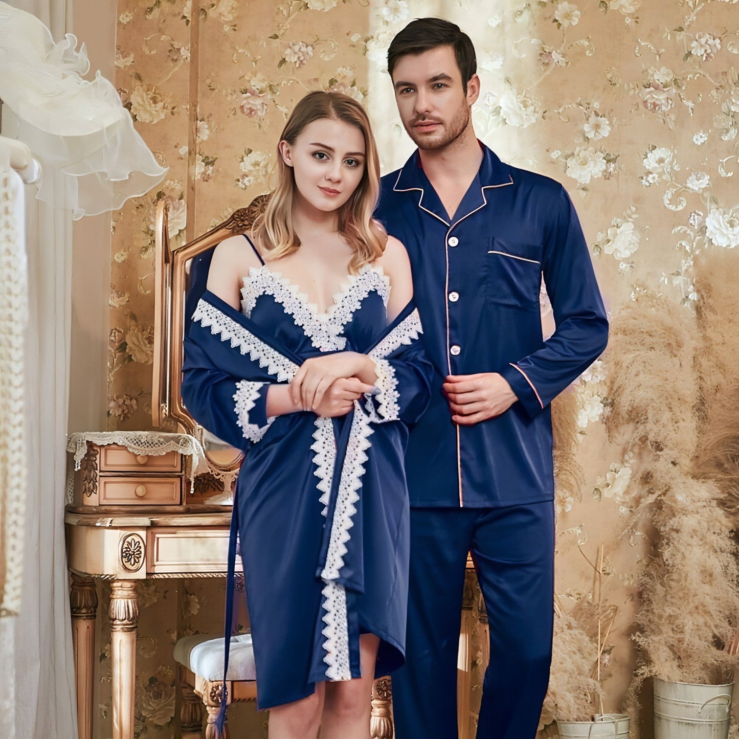 π Laced Devotion Suspender Nightgown Set