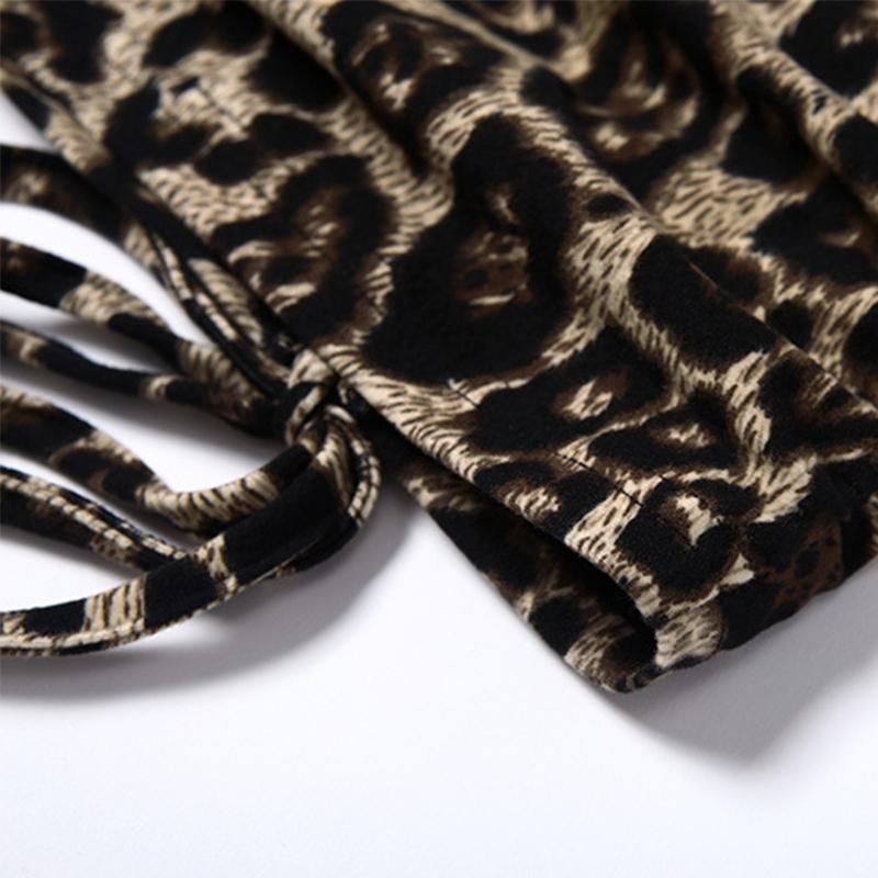 🐆 Untamed Hour Leopard Lace-Up Backless Dress