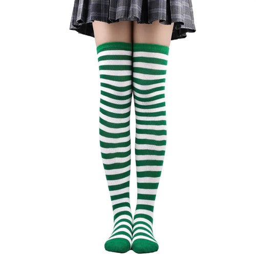 🎀 Kawaii Stride Striped Knee-High Cosplay Socks
