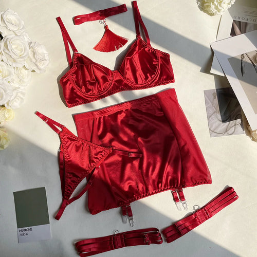 📿Choker & Tassel 5-Piece Lingerie Set