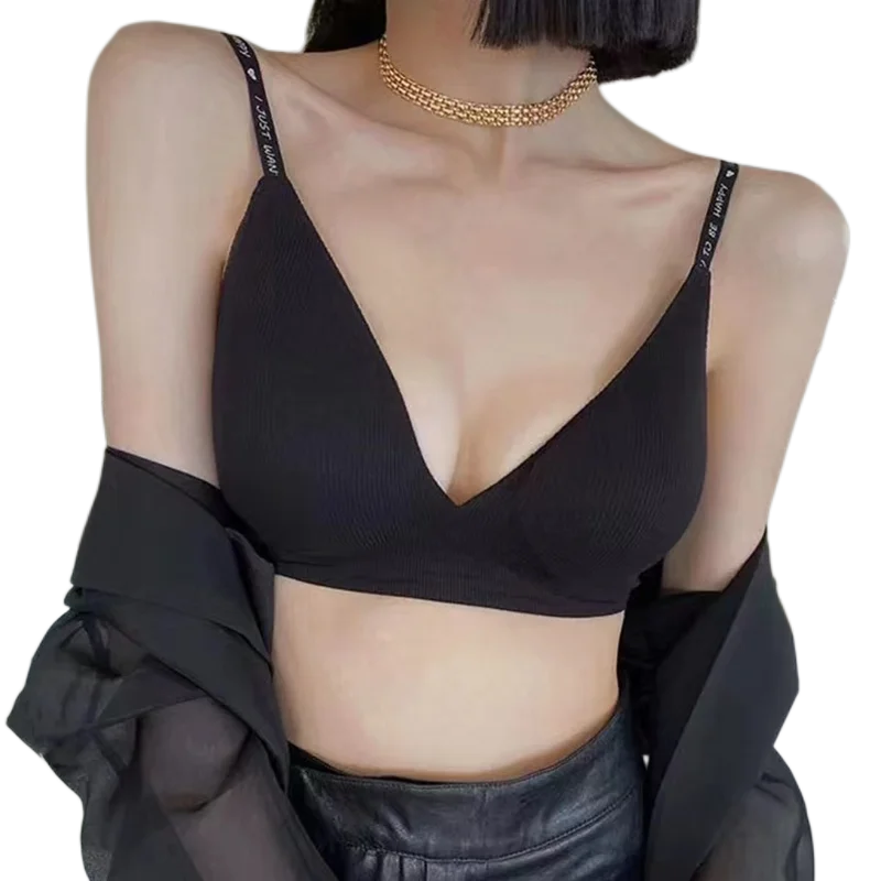 đź–¤Seamless Nonwire Letter-Strap Brassiere