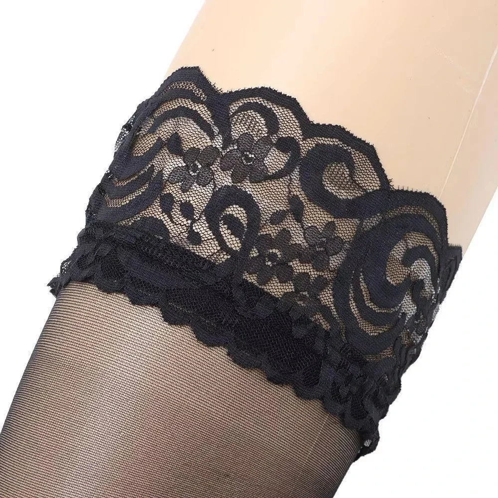 🌸 Petal Veil Transparent Silk Stockings – Whisper-Soft, Wildly Alluring