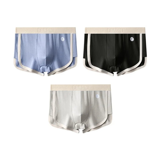 π©² Midnight Pulse Cotton Mesh Boxer β Striped Seduction, Breathable Fit