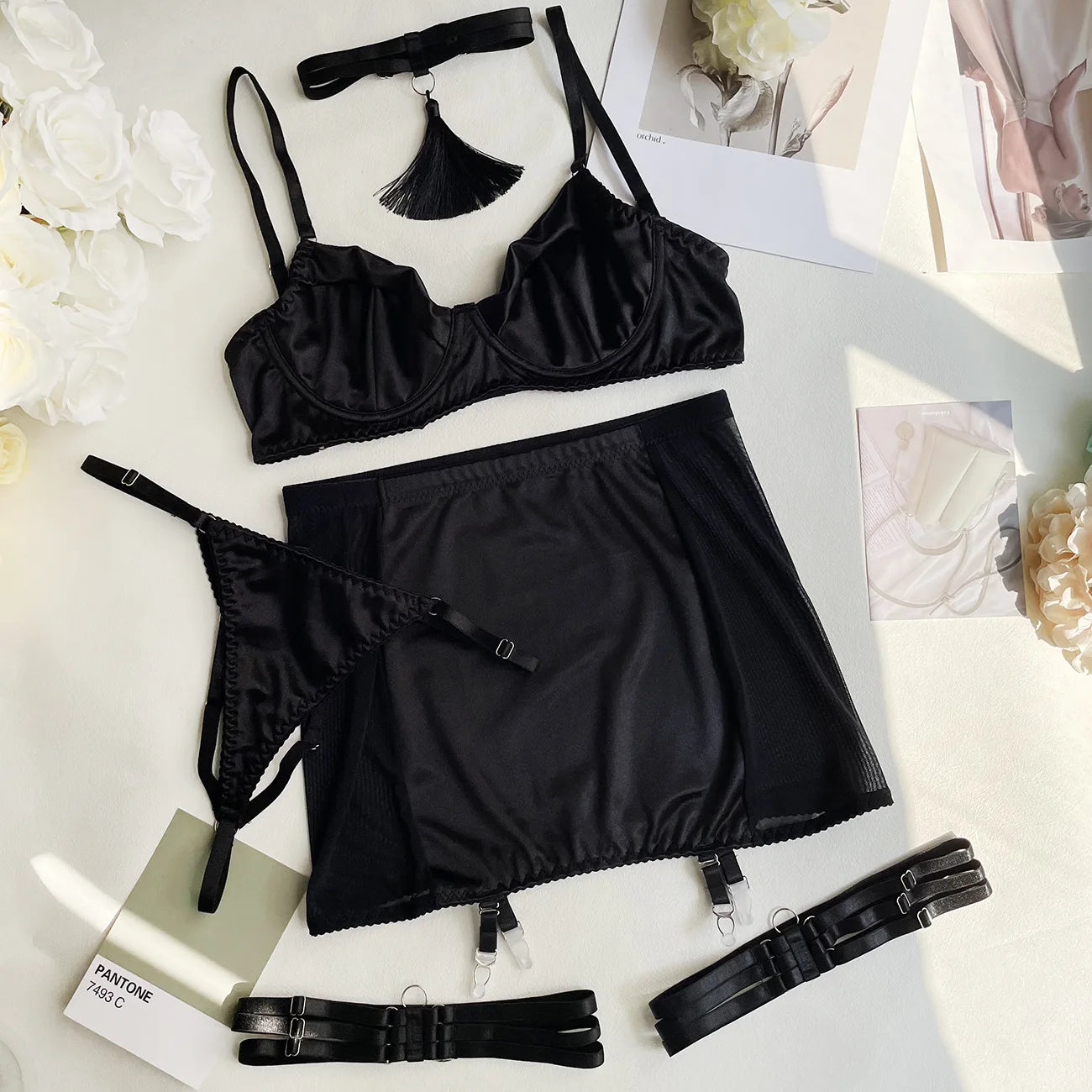 📿Choker & Tassel 5-Piece Lingerie Set