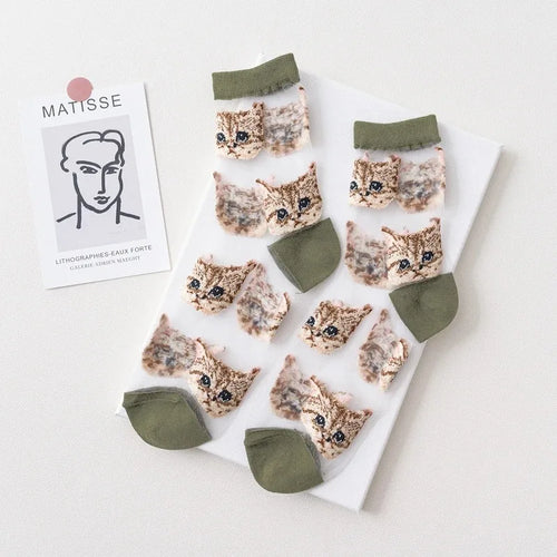 🌺 Wild Bloom Leopard & Floral Short Socks