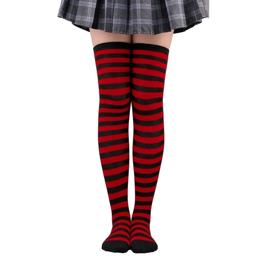 🎀 Kawaii Stride Striped Knee-High Cosplay Socks