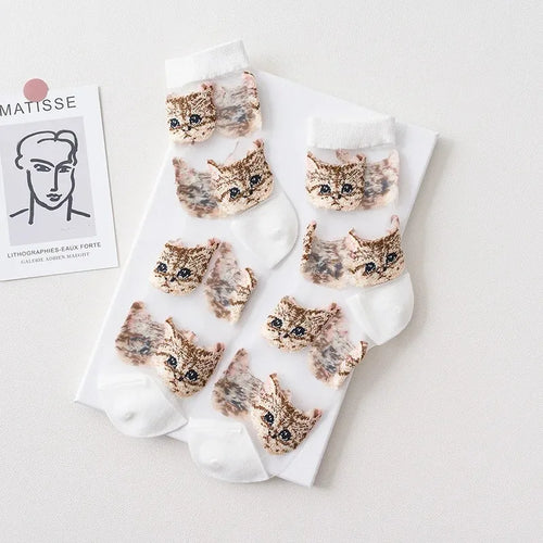 🌺 Wild Bloom Leopard & Floral Short Socks
