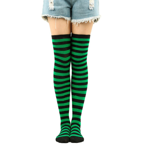 🎀 Kawaii Stride Striped Knee-High Cosplay Socks