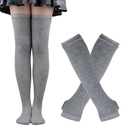๐ Candy Stride Over-Knee Striped Cotton Socks