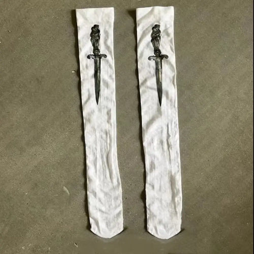 🧨 Street Siren Graffiti Punk Over-the-Knee Socks