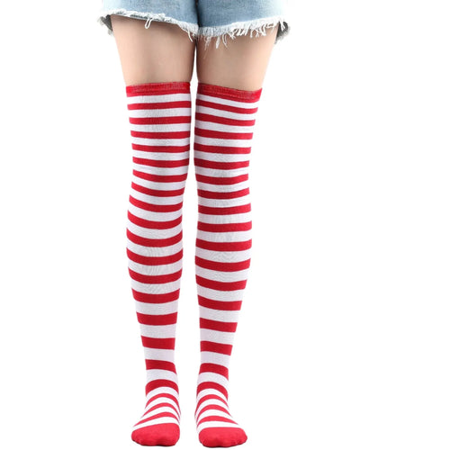 🎀 Kawaii Stride Striped Knee-High Cosplay Socks