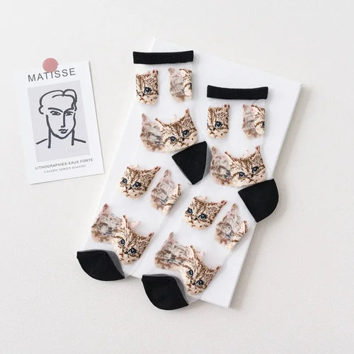 🌺 Wild Bloom Leopard & Floral Short Socks