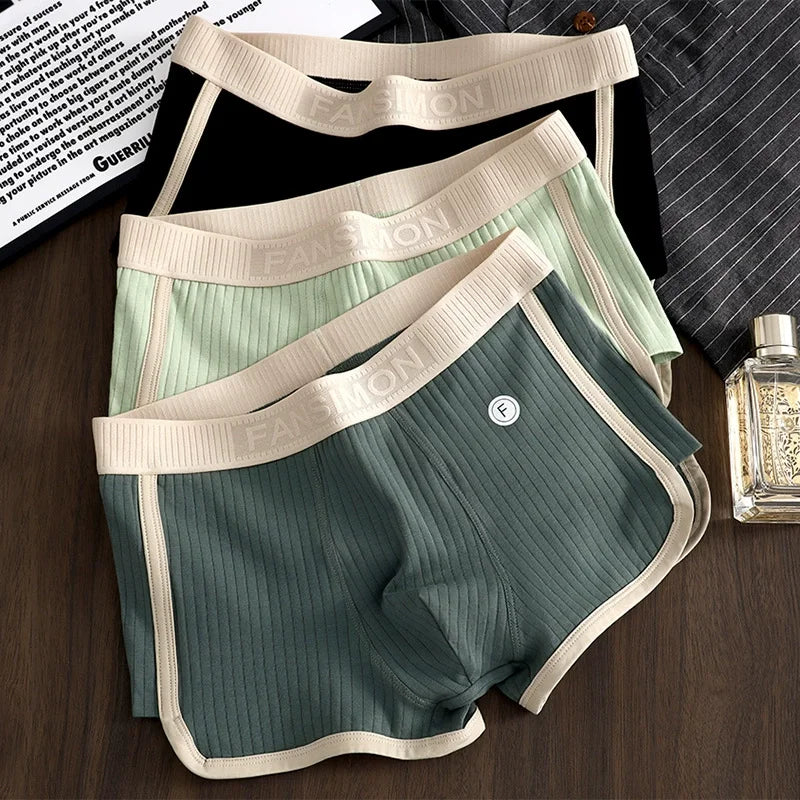 π©² Midnight Pulse Cotton Mesh Boxer β Striped Seduction, Breathable Fit