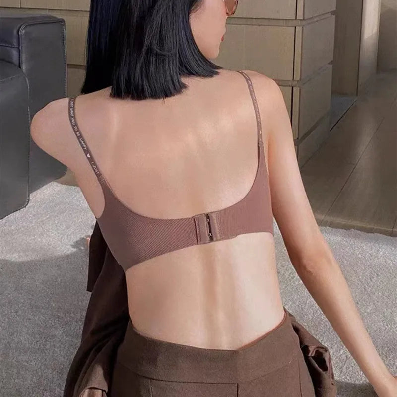 đź–¤Seamless Nonwire Letter-Strap Brassiere