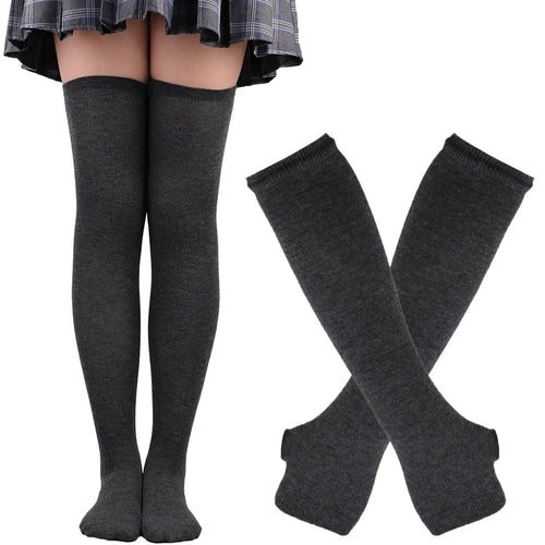 ๐ Candy Stride Over-Knee Striped Cotton Socks