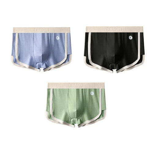 π©² Midnight Pulse Cotton Mesh Boxer β Striped Seduction, Breathable Fit