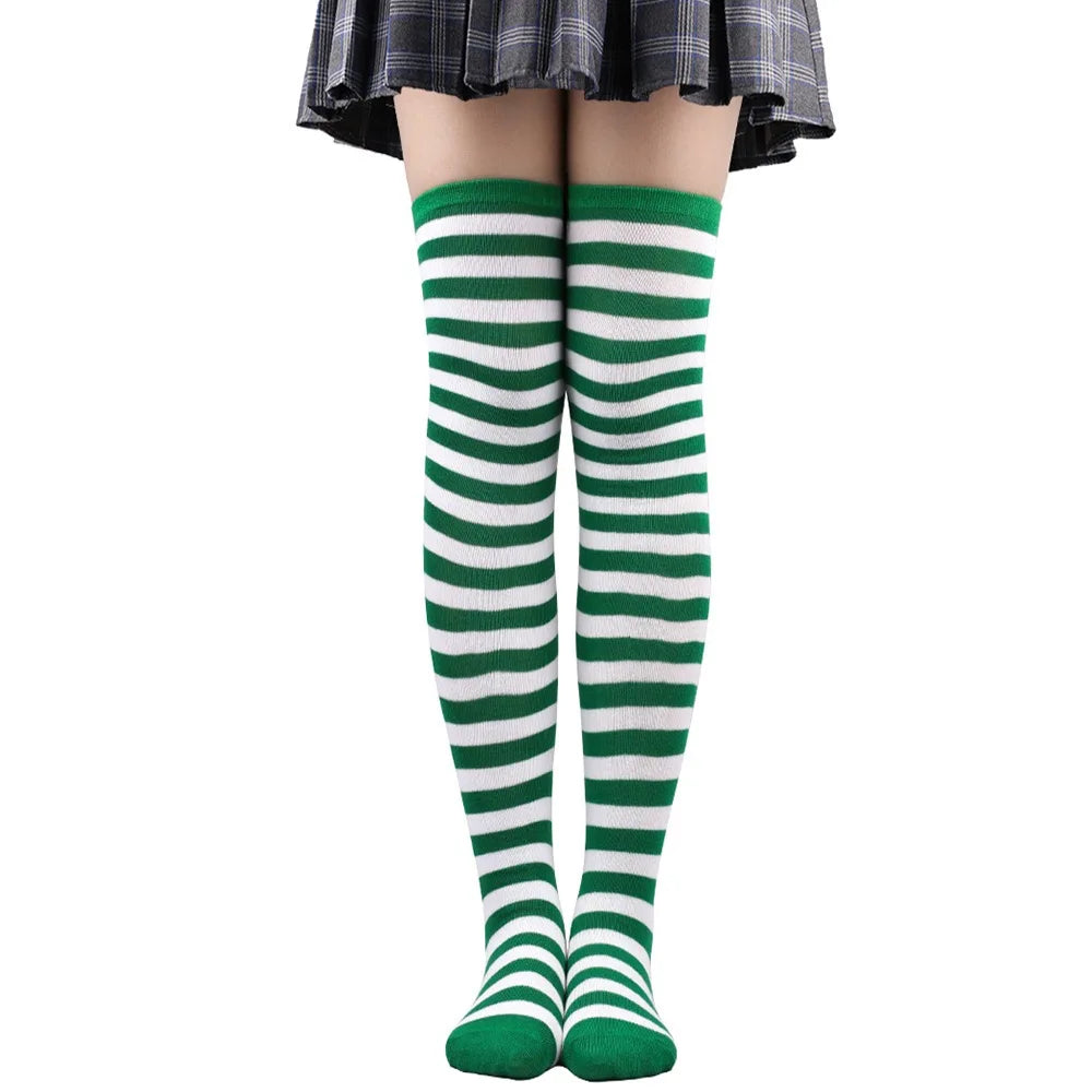 🎀 Kawaii Stride Striped Knee-High Cosplay Socks