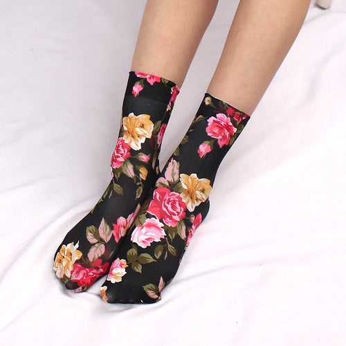 🌺 Wild Bloom Leopard & Floral Short Socks
