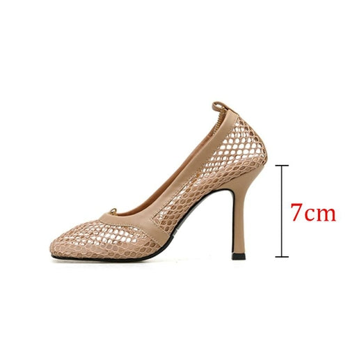 π Chain Reaction Square-Toe Slip-On Sandals β 7cm & 9cm Heel Options