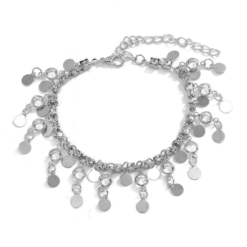 🌊 Moonlit Mirage Beach Anklet – Adjustable Chain in Silver & Gold