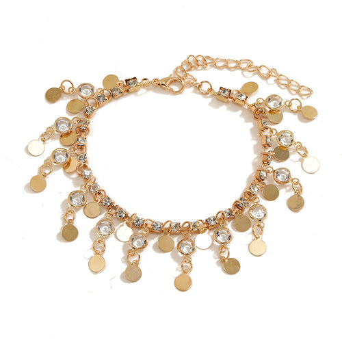 🌊 Moonlit Mirage Beach Anklet – Adjustable Chain in Silver & Gold