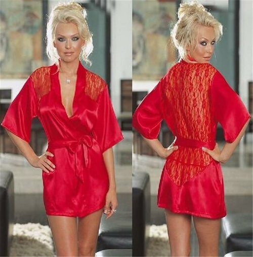 π€ Obsidian Embrace Satin Kimono Dress