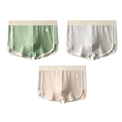 🩲 Midnight Pulse Cotton Mesh Boxer – Striped Seduction, Breathable Fit