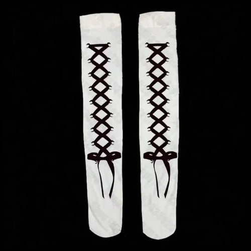 🧨 Street Siren Graffiti Punk Over-the-Knee Socks