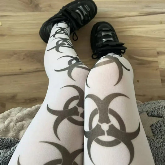 🧨 Street Siren Graffiti Punk Over-the-Knee Socks