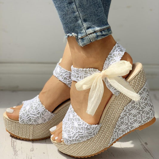 🌸 Laced Elevation Wedge Sandals – Summer Seduction in Every Step